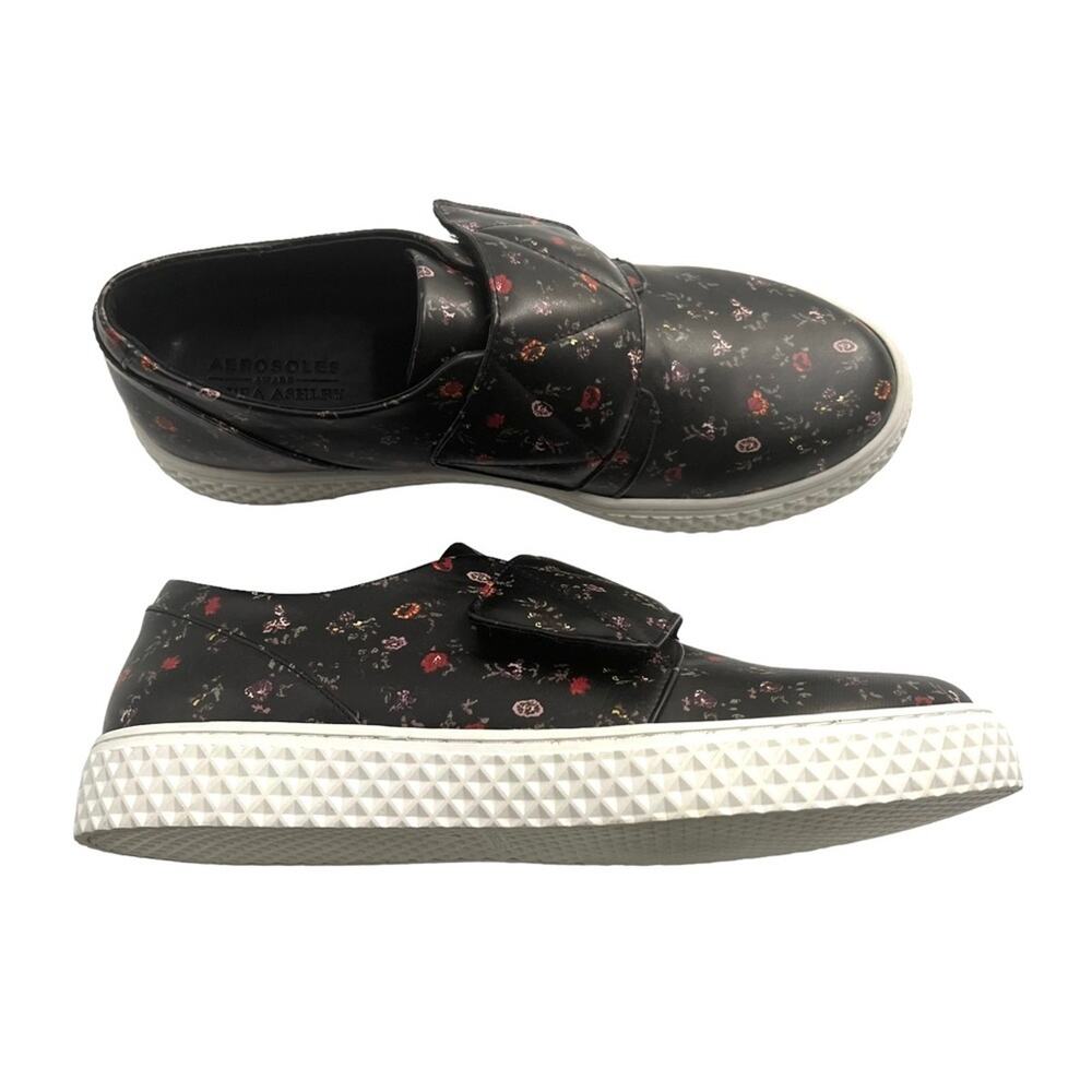 Aerosoles Laura Ashley La Ebbie Black Retro  Floral Print Sneaker Women's Size 9